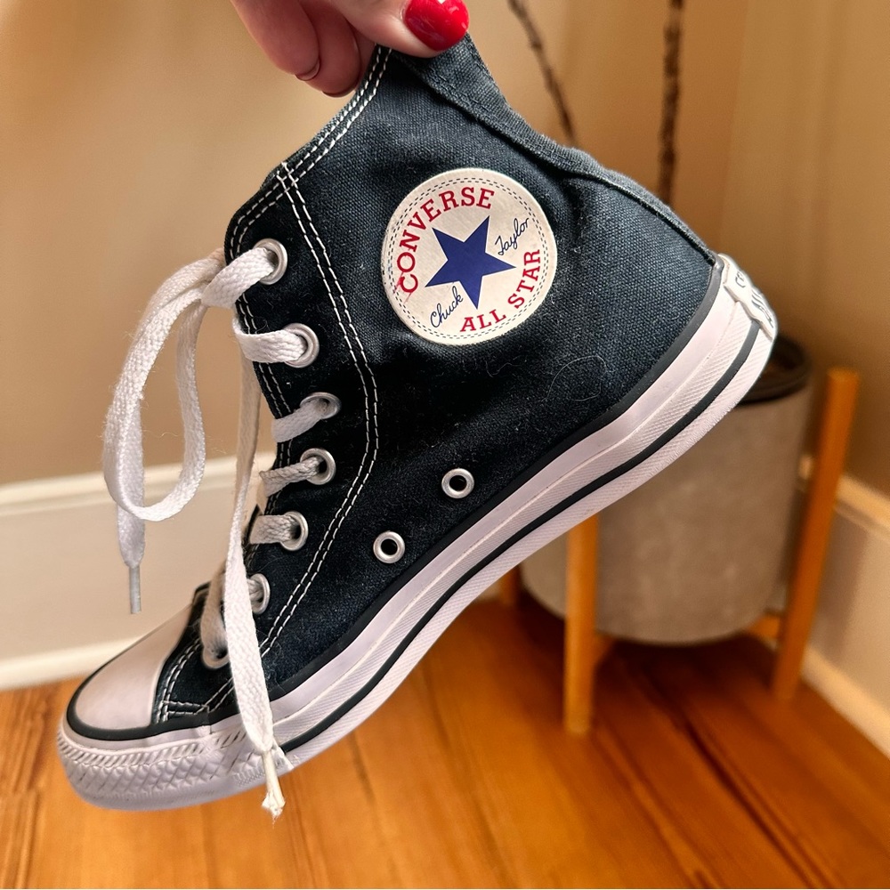 Converse All Star Chuck Taylor high top black white sneakers SIZE M5, W7